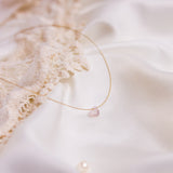 The Floating Crystal Necklace: Rose Quartz