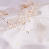 The Floating Crystal Necklace: Rose Quartz