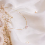 The Floating Crystal Necklace: Rose Quartz