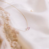 The Floating Crystal Necklace: Rose Quartz