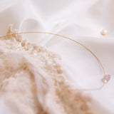 The Floating Crystal Necklace: Rose Quartz