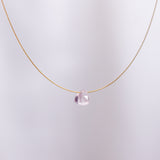 The Floating Crystal Necklace: Rose Quartz