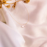 The Floating Crystal Necklace: Rose Quartz Heart