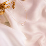 The Floating Crystal Necklace: Rose Quartz Heart