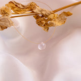 The Floating Crystal Necklace: Rose Quartz Heart