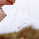 The Floating Crystal Necklace: Hessonite Garnet