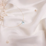 The Floating Crystal Necklace: Aquamarine