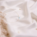 The Floating Crystal Necklace: Aquamarine