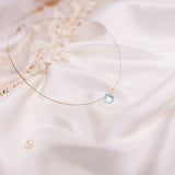 The Floating Crystal Necklace: Aquamarine