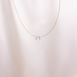 The Floating Crystal Necklace: Aquamarine