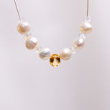 The Floating Crystal Necklace: Pearls, Moonstone & Citrine