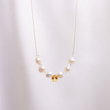 The Floating Crystal Necklace: Pearls, Moonstone & Citrine