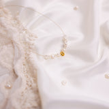 The Floating Crystal Necklace: Pearls, Moonstone & Citrine