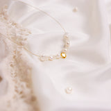 The Floating Crystal Necklace: Pearls, Moonstone & Citrine