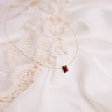 The Floating Crystal Necklace: Garnet