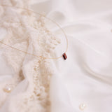 The Floating Crystal Necklace: Garnet