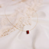 The Floating Crystal Necklace: Garnet