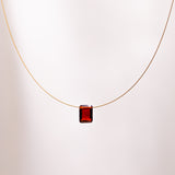 The Floating Crystal Necklace: Garnet